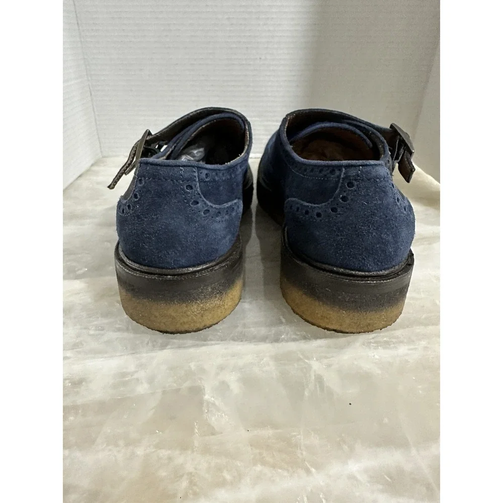 Etro Mens Blue Suede Double‎ Monk Strap Shoes UK 41 US 8.5